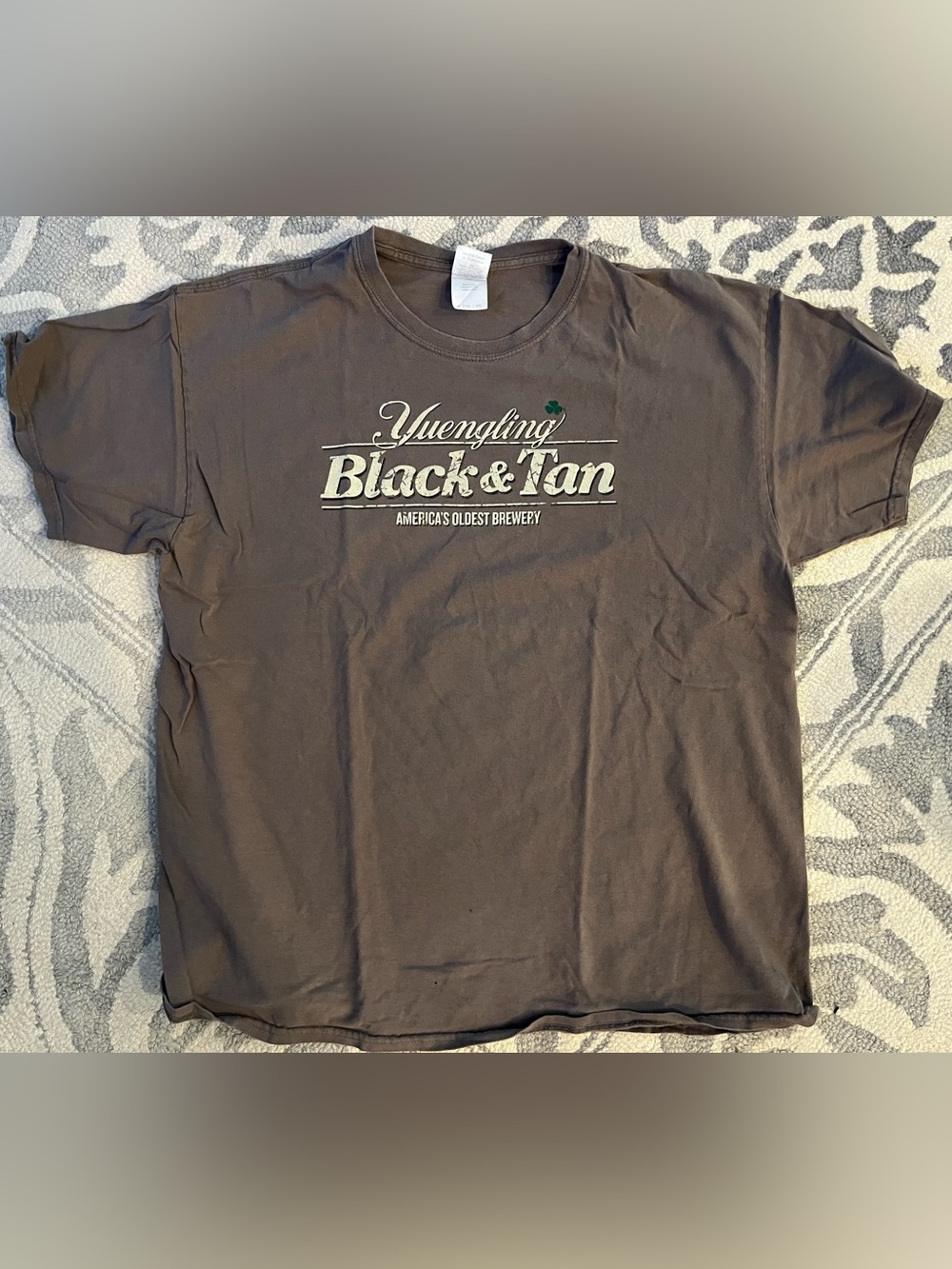Gildan Yuengling Black & Tan Graphic Tee - Black with Tan Print